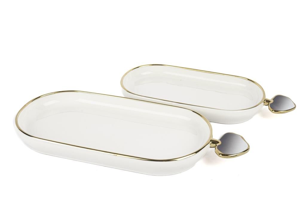 Mikasa Moor Clover Gri 2li Kayık Servis Seti 25cm - 31cm