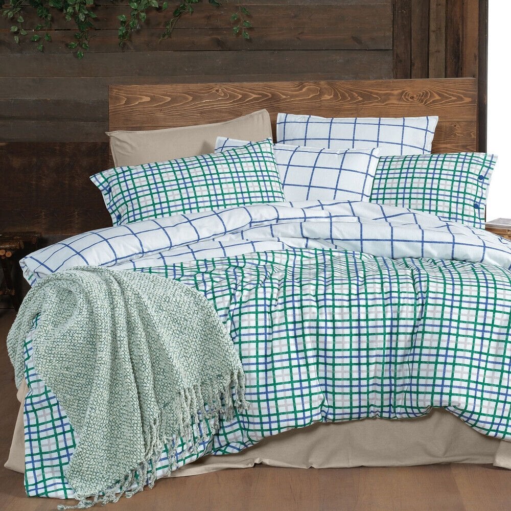 Sarev Mayon Çift Kişilik %100 Pamuk Flanel (Pazen) Nevresim Takımı