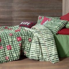 Sarev Larasi Çift Kişilik %100 Pamuk Flanel (Pazen) Nevresim Takımı