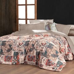 Sarev Mavera Çift Kişilik %100 Pamuk Flanel (Pazen) Nevresim Takımı