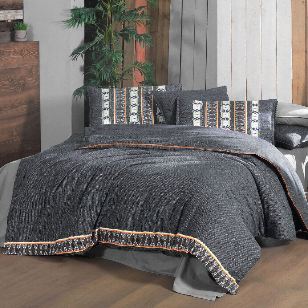 Sarev Tomris Çift Kişilik %100 Pamuk Flanel (Pazen) Nevresim Takımı