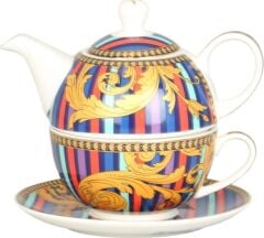 Lucky Art  Valencıa Bone Tek Kısılık Demlık & Fıncan Set