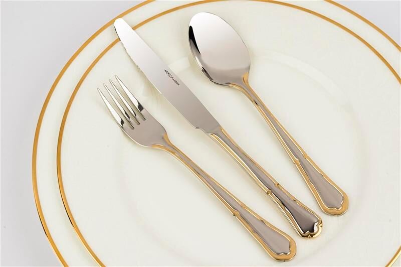 Mikasa Moor Verde M101G 90 Parça Çatal Bıçak Seti Altın
