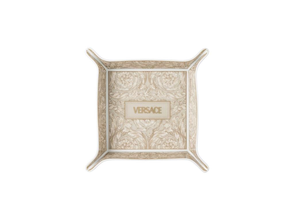 Versace Vide Poche Barocco Beige 18X18 Cm