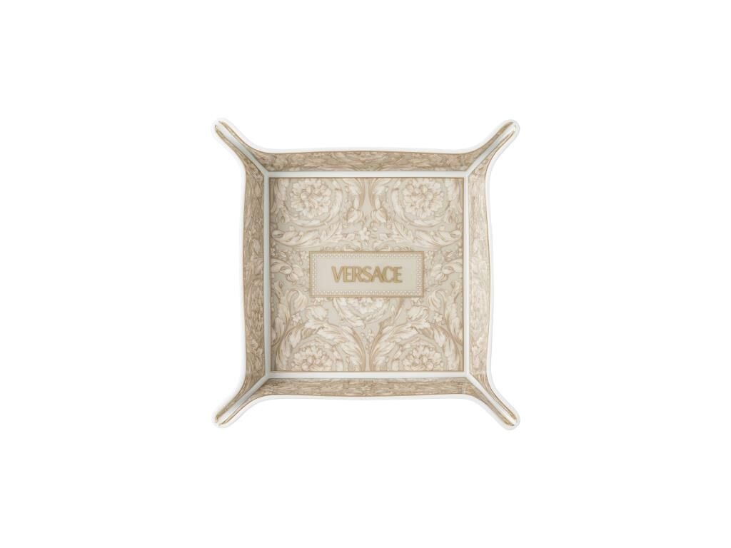 Versace Vide Poche Barocco Beige 18X18 Cm