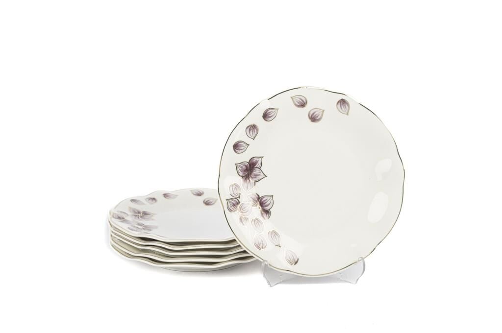 Mikasa Moor Plum 6lı Beyaz Pasta Tabağı 21cm