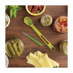 Joseph Joseph Scoop & Pick 2 Parça Kavanoz Çatal Kaşığı Yeşil (10105)