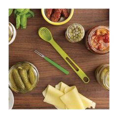 Joseph Joseph Scoop & Pick 2 Parça Kavanoz Çatal Kaşığı Yeşil (10105)