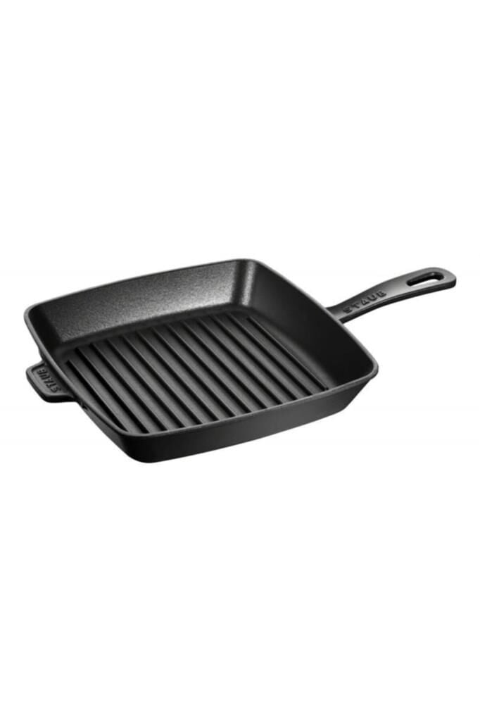 Staub Döküm Demir Amerikan Izgara Tava | Döküm Demir | 26 Cm | Siyah