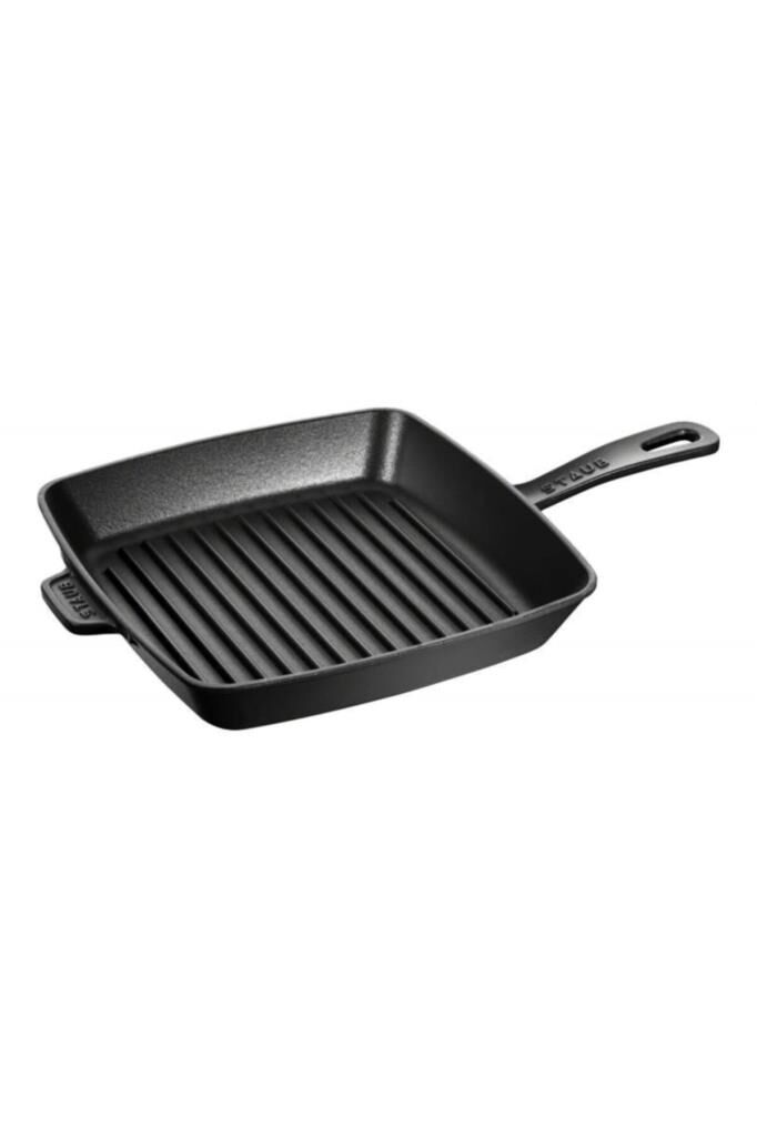 Staub Döküm Demir Amerikan Izgara Tava | Döküm Demir | 26 Cm | Siyah