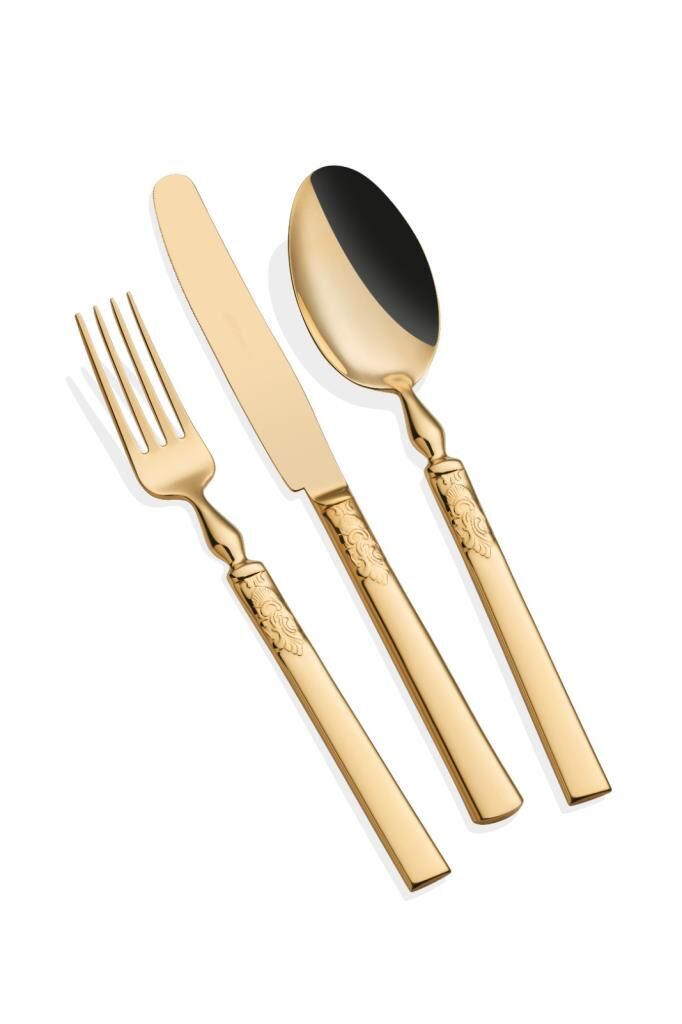 Herdmar 1911 Tam Gold 87 Parça Çatal Kaşık Bıçak Takımı-12 Kişilik