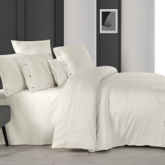 Sarev Monochrome %100 Pamuk Saten Nevresim Tek Kişilik-Off White