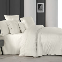 Sarev Monochrome %100 Pamuk Saten Nevresim Tek Kişilik-Off White