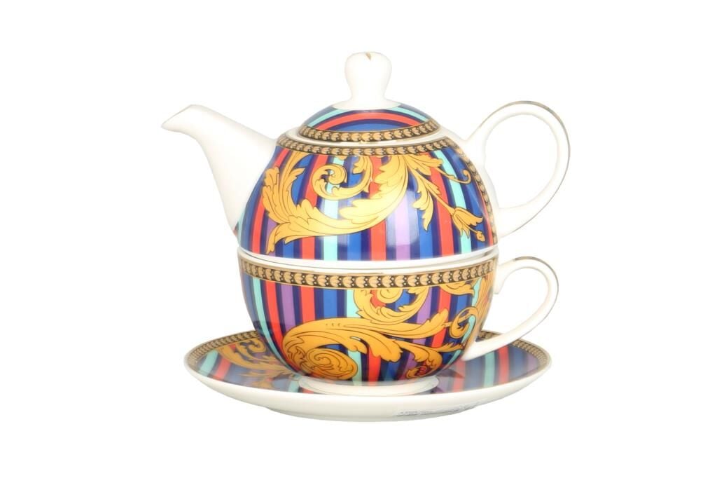 Lucky Art  Valencıa Bone Tek Kısılık Demlık & Fıncan Set