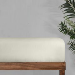 Sarev Monochrome %100 Pamuk Saten Düz Çarşaf Tek Kişilik-Ecru