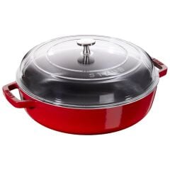 Staub La Cocotte Sote Tenceresi Cam Kapaklı | Döküm Demir | 26 Cm | Kiraz