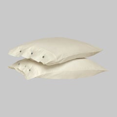 Sarev Monochrome %100 Pamuk Saten Yastık Kılıfı-Cream