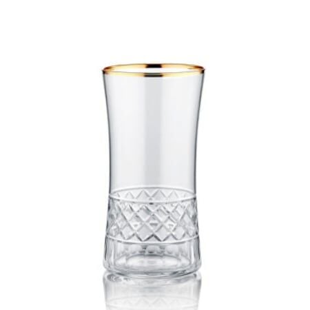 Koleksiyon İstanbul Klasik Uzun Bardak Altın - Şeffaf 6'Lı