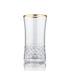 Koleksiyon İstanbul Klasik Uzun Bardak Altın - Şeffaf 6'Lı