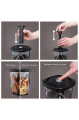 Vacu Vin Vakum Saklama Kutusu Siyah Pompalı 1 3 L/44 Fl. Oz - Kutulu