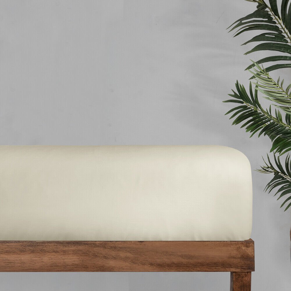 Sarev Monochrome %100 Pamuk Saten Düz Çarşaf Tek Kişilik-Cream