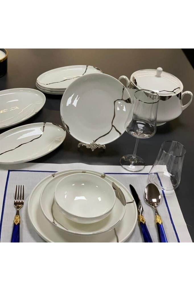 Leggno Chester Premium Silver 24 Parç. Yemek Takımı-Chep1001Set24S