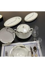 Leggno Chester Premium Silver 24 Parç. Yemek Takımı-Chep1001Set24S