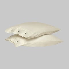 Sarev Monochrome %100 Pamuk Saten Yastık Kılıfı-Cream