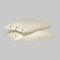 Sarev Monochrome %100 Pamuk Saten Yastık Kılıfı-Cream