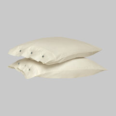 Sarev Monochrome %100 Pamuk Saten Yastık Kılıfı-Cream