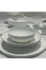 Leggno Chester White Sade 24 Parça Yemek Takımı-Che1000Set24W