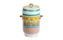 Lucky Art Elıana Bone China Desenli Porselen Kulplu Kavanoz 22cm