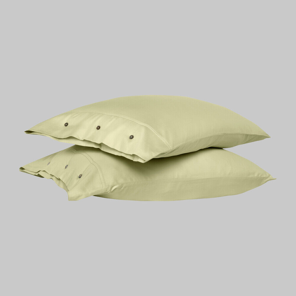Sarev Monochrome %100 Pamuk Saten Yastık Kılıfı-Lemon Cream