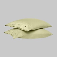 Sarev Monochrome %100 Pamuk Saten Yastık Kılıfı-Lemon Cream