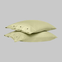 Sarev Monochrome %100 Pamuk Saten Yastık Kılıfı-Lemon Cream