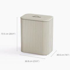 Joseph Joseph Tota 90 L Trio Luxe 3 Bölmeli Çamaşır Ayırma Sepeti - Ekru (5000008)