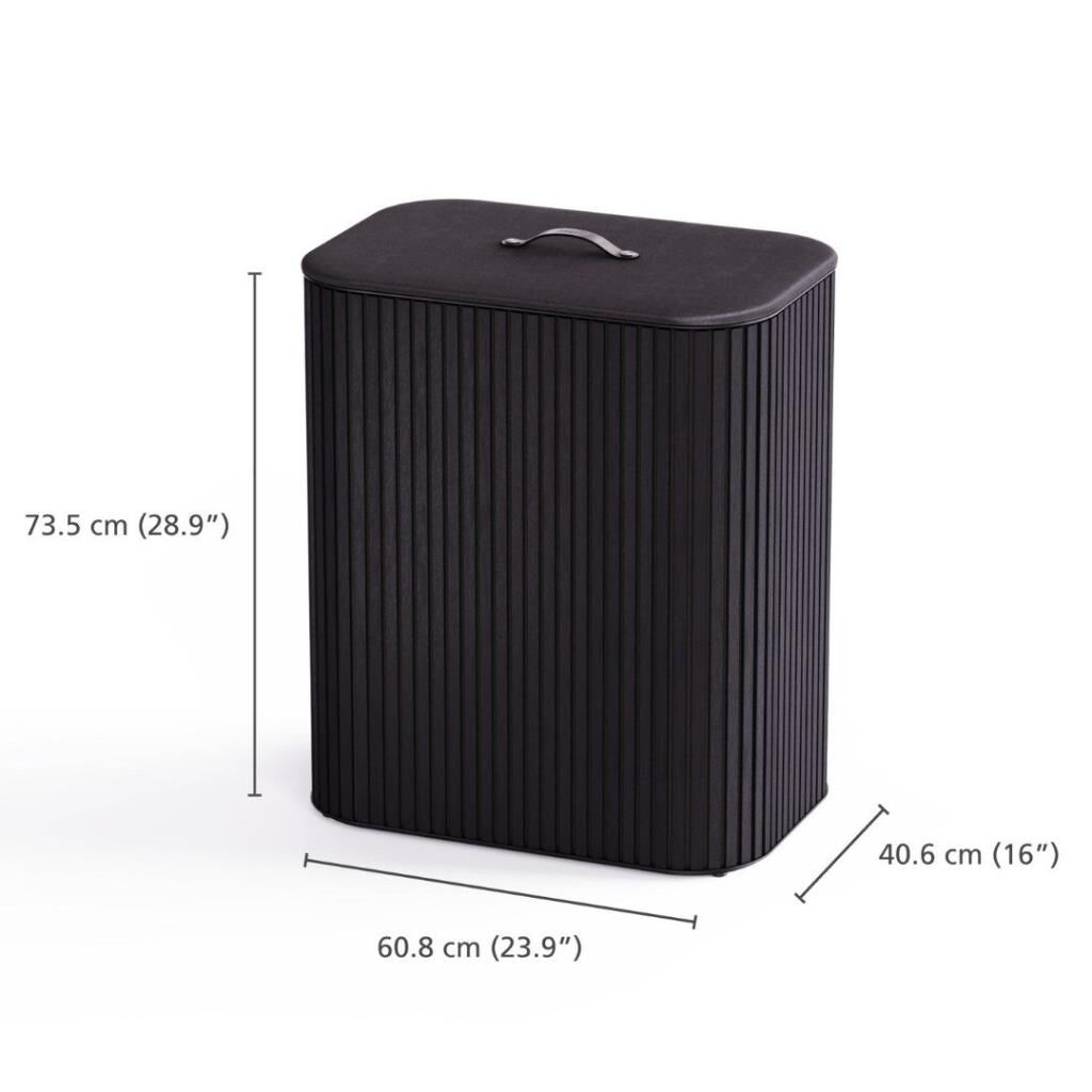 Joseph Joseph Tota 90 L Trio Luxe 3 Bölmeli Çamaşır Ayırma Sepeti - Siyah (5000007)