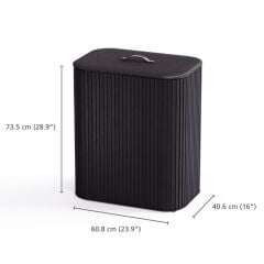Joseph Joseph Tota 90 L Trio Luxe 3 Bölmeli Çamaşır Ayırma Sepeti - Siyah (5000007)