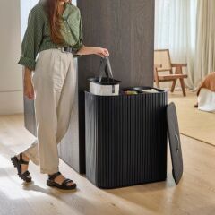 Joseph Joseph Tota 90 L Trio Luxe 3 Bölmeli Çamaşır Ayırma Sepeti - Siyah (5000007)