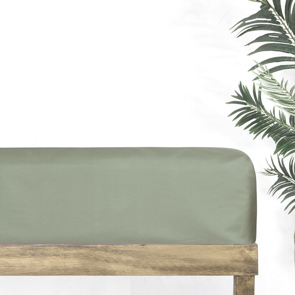 Sarev Monochrome %100 Pamuk Saten Düz Çarşaf Tek Kişilik-Yeşil