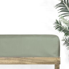 Sarev Monochrome %100 Pamuk Saten Düz Çarşaf Çift Kişilik-Yeşil