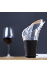 Vacu Vin Şarap Dökücü Kristal Siyah 2 Parça