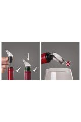 Vacu Vin Şarap Dökücü Kristal Siyah 2 Parça