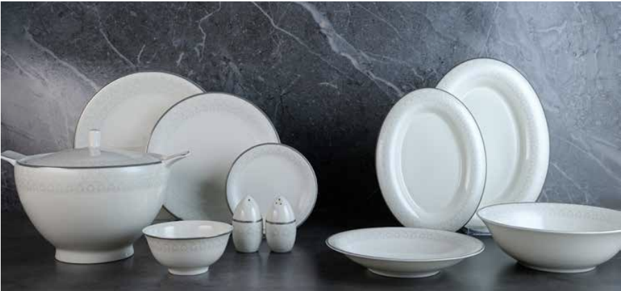 Evaliza Serenity Platin 85 Parça Yemek Takımı