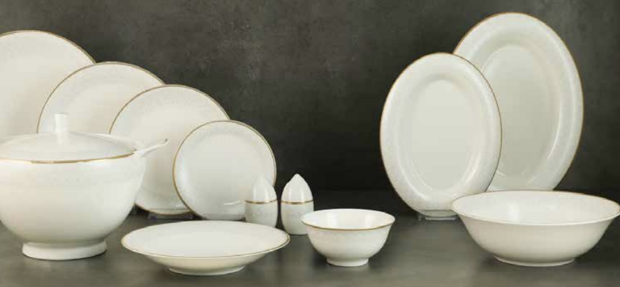 Evaliza Serenity Gold 85 Parça Yemek Takımı