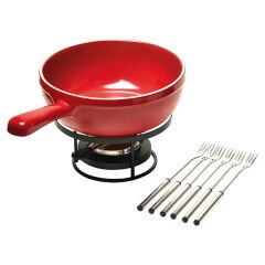 Emile Henry Fırın Kabı Yuvarlak Fondü 24 Cm Kırmızı/Burgundy -349922