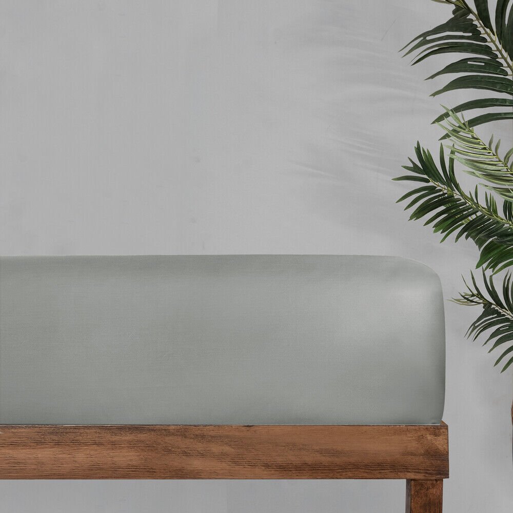 Sarev Monochrome %100 Pamuk Saten Düz Çarşaf Tek Kişilik-Gri