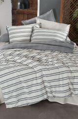 Sarev Salamanca Ekru Mood Comfort King Size (Battal Boy) %100 Pamuk Çift Taraflı Yıkamalı Nevresim T