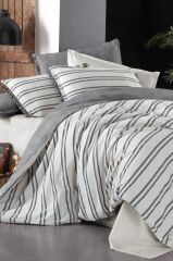 Sarev Salamanca Ekru Mood Comfort King Size (Battal Boy) %100 Pamuk Çift Taraflı Yıkamalı Nevresim T