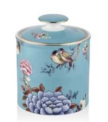 Joy Carmen Floral Blue Orta Boy Kavanoz 12X15 CM